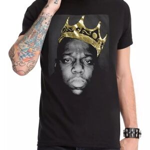 Black Graphic T-Shirt with Gold Crown Design